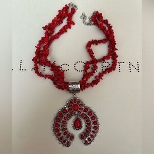 Red western style statement necklace